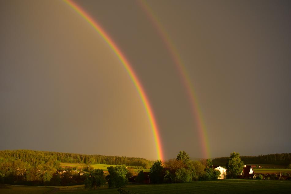 beautiful rainbow landscape