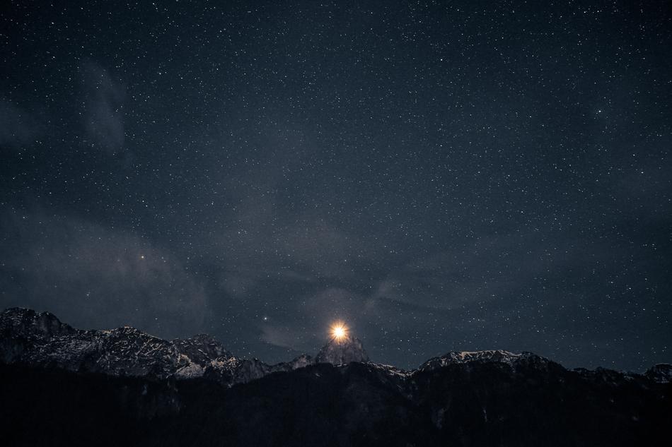bright moon in the night landscape