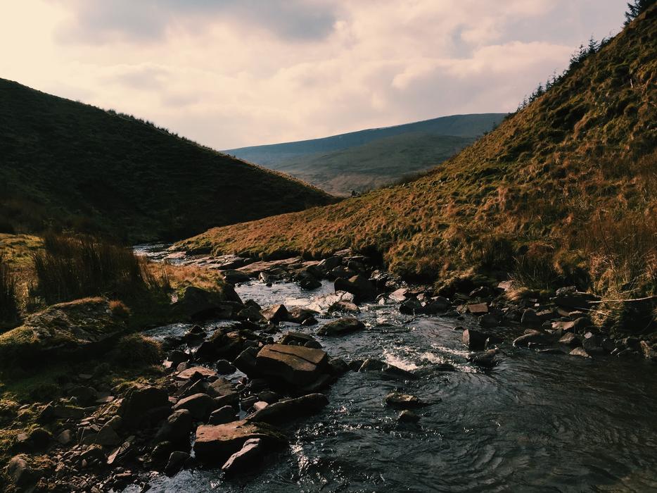 Landscape of mountain River Water