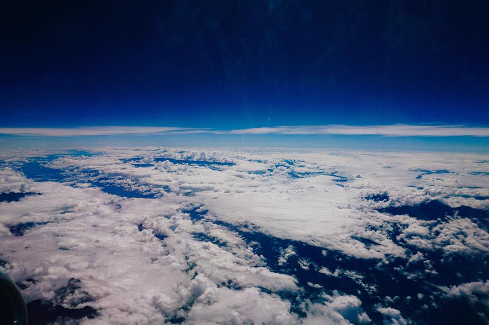 cloudy landscape with blue sky
