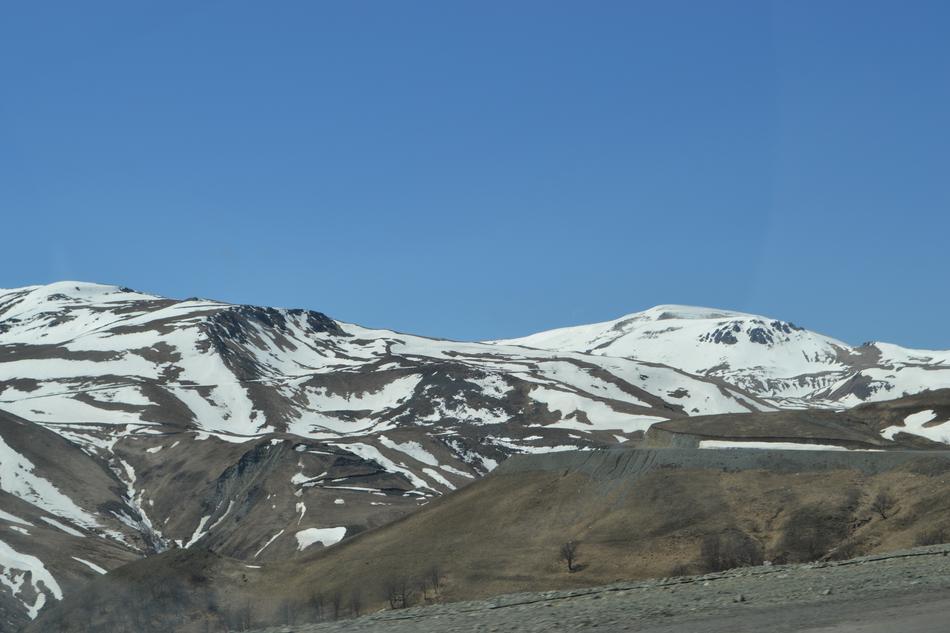 snowy mountains landscape