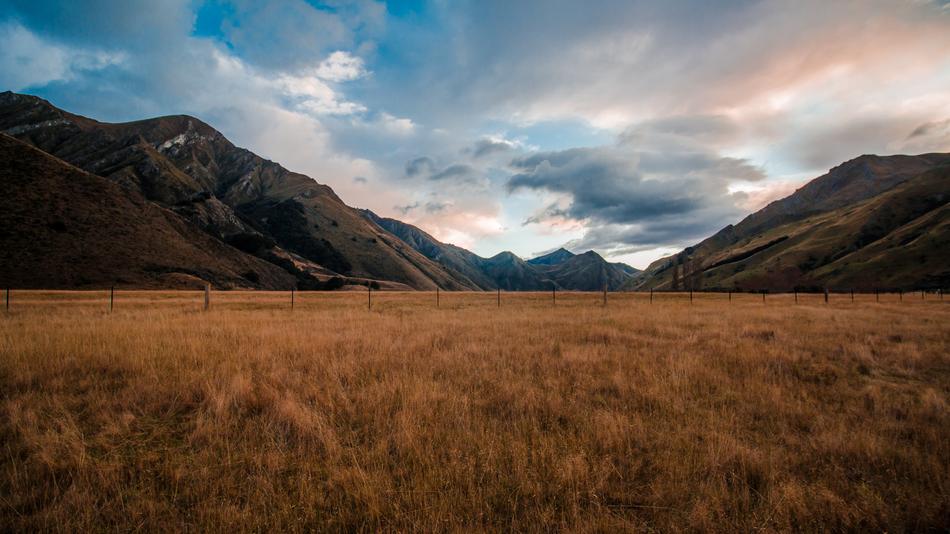 beautiful landscape fields with mountains