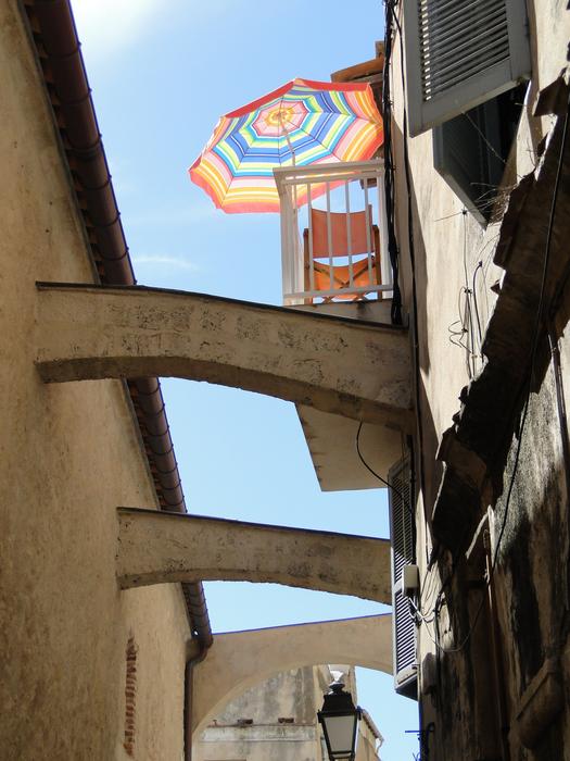 house and umbrella