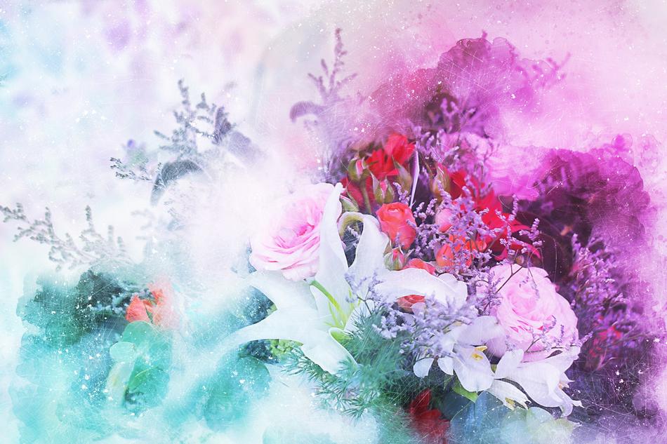 colorful background of flowers landscape