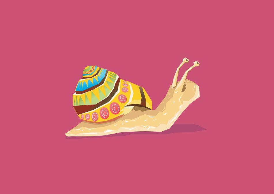 snail color art drawing