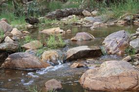 large rocks in the water