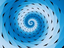 Blue and black swirl pattern of different shades, clipart
