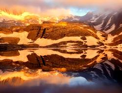 winter lake with a view of the mountains