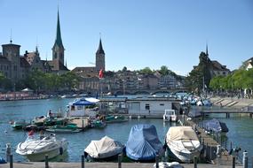Zurich historic City harbor