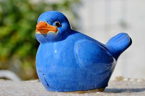 blue bird, ceramic garden figurine