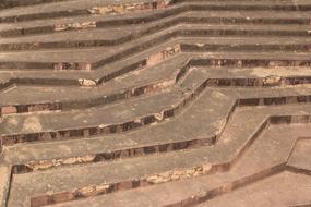 Close-up of the old stone stairs in pattern