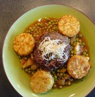 delicious meat with peas