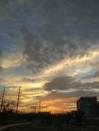 The Scenery Sunset Cloud Clear