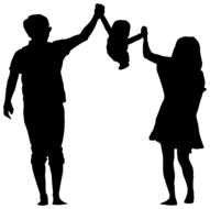 clipart of family parents silhouettes