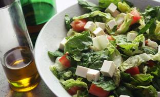 fresh salad with mozzarella