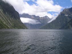 beautiful lake with mountains landscape