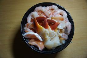 boiled shrimp and rice