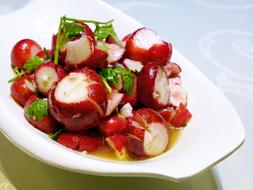 red radish on a plate
