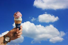 cold ice cream in your hand