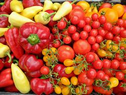 delicious fresh tomatoes at the market