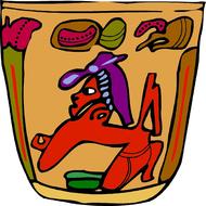 mayan traditional vase decoration