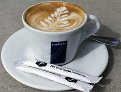 sweet cappuccino with a pattern