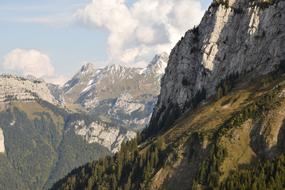 high cliffs with greenery