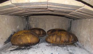toasted bread in the oven