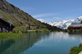 the lake by the mountain house