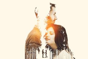 Couple in love, romantic Portrait