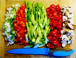 fresh chopped vegetables