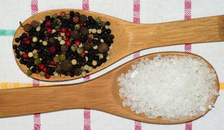 spices in a wooden spoon