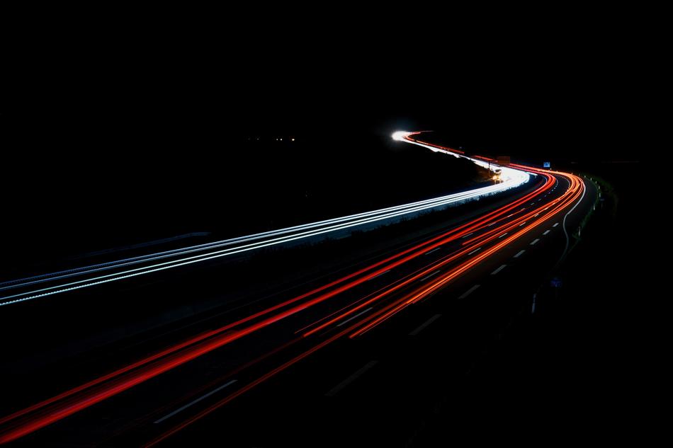 Highway Night Long Exposure