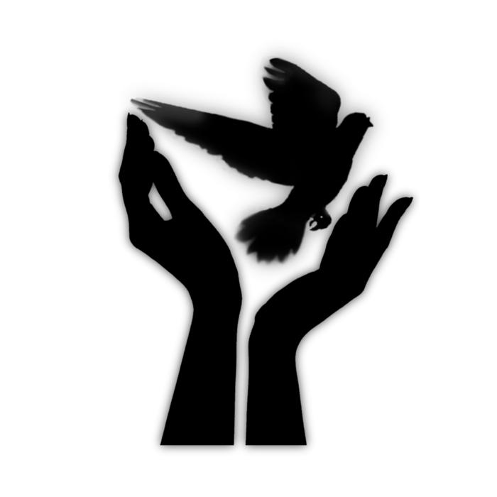 hand bird release sticker clipart