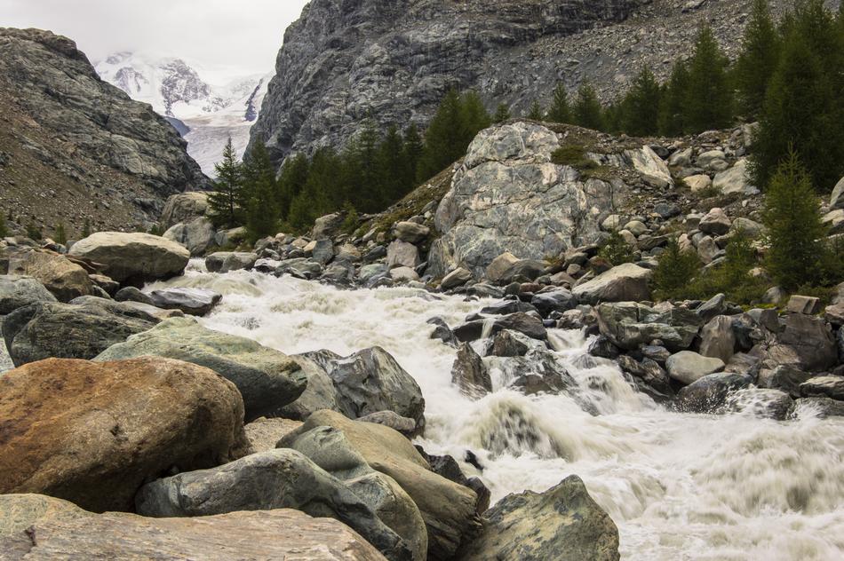 river in big rocks