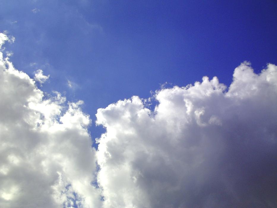 fluffy clouds are gentle in the sky