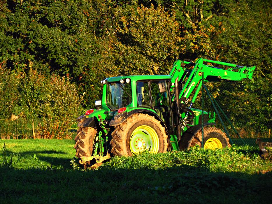 colored farm tractor
