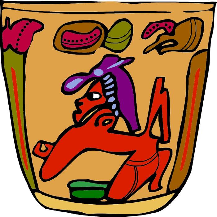mayan traditional vase decoration