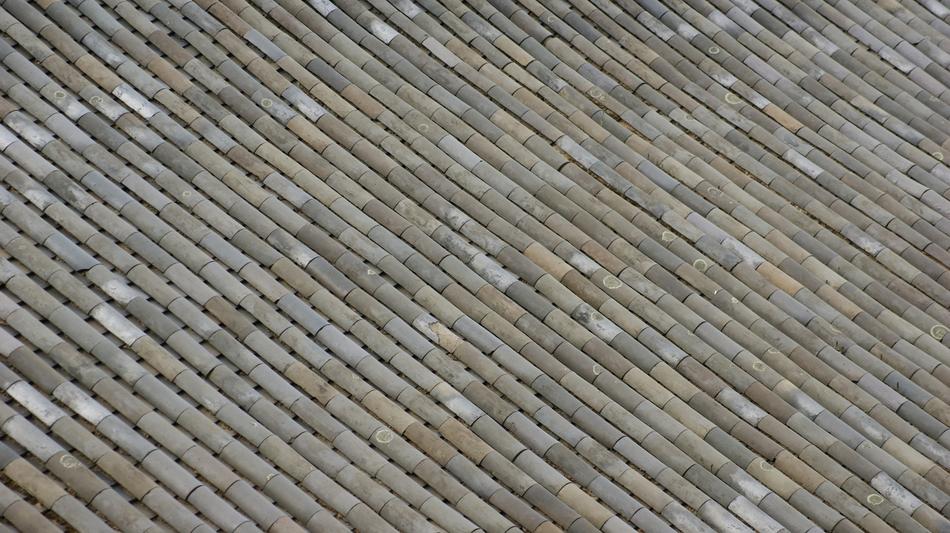 Year Greetings Temple Roof Tile