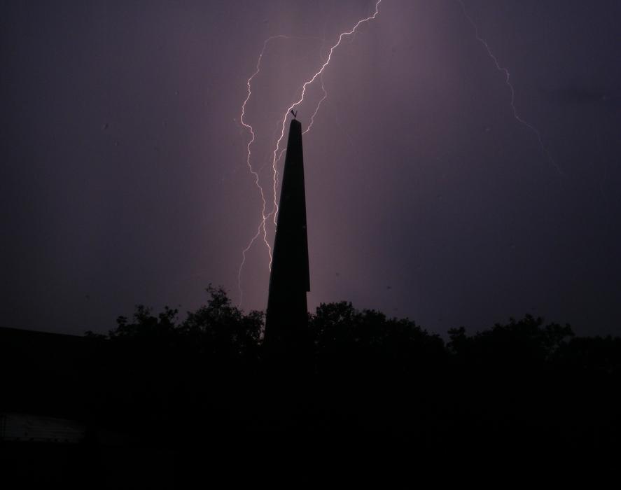 thunderstorm at the tree in the clouds