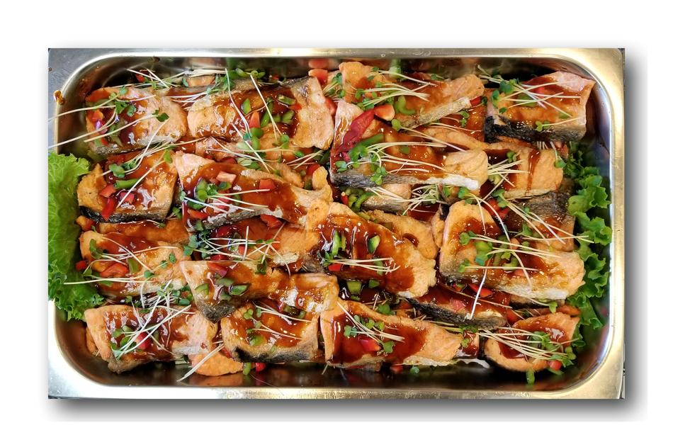 fish meat in sauce