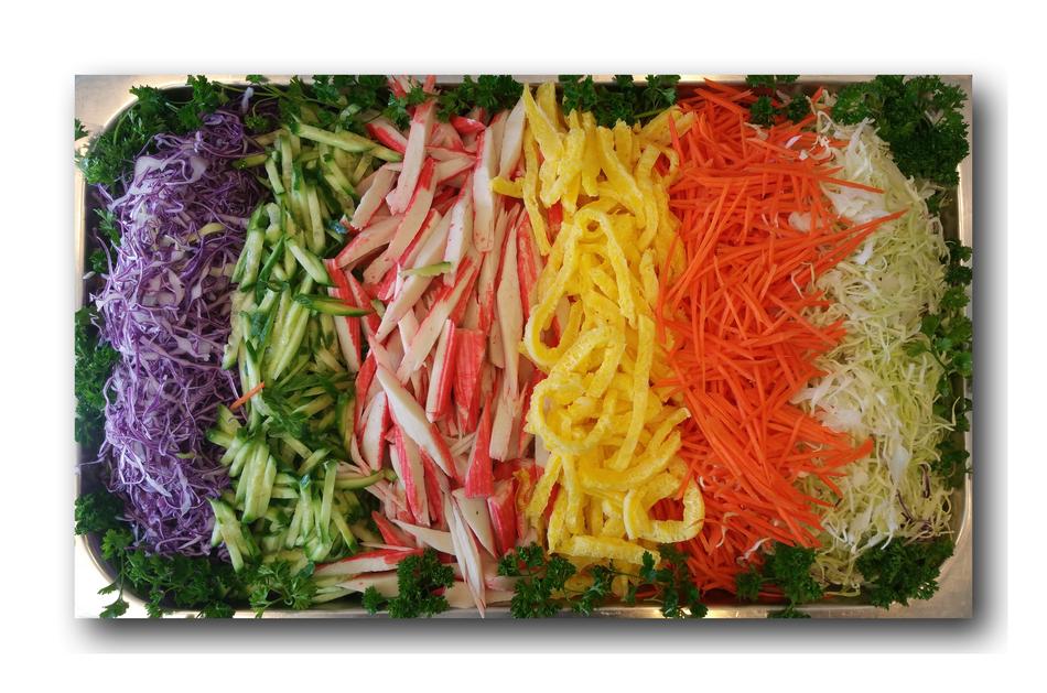 finely chopped vegetables on a plate