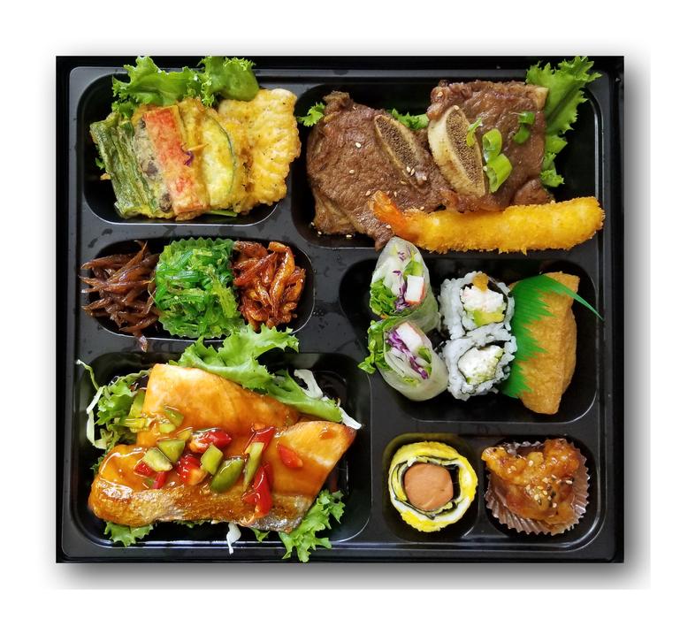 different dishes on a tray