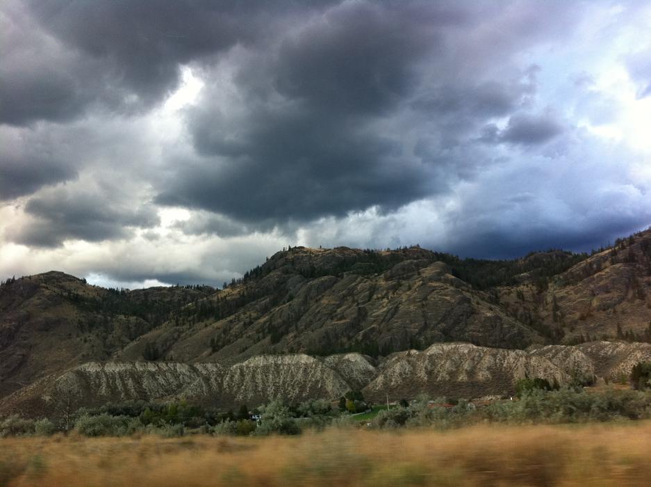 high cliffs with clouds