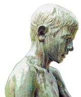 Sculpture Bronze Child green