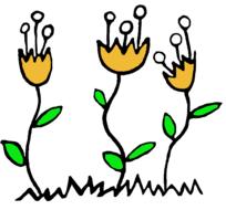 childrens drawing of yellow tulips is beautiful