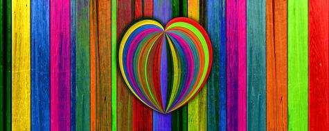 wood heart boards colorful grain
