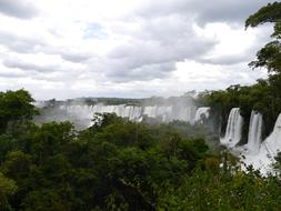 magnificent landscape with waterfalls