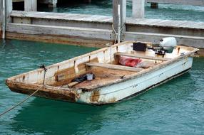 Old Grunge Boat Moored