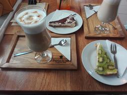 sweet cake with lattes